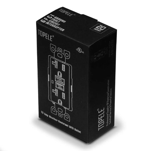 Box of 20 Amp GFCI Outlet 125 Volt Tamper Resistant Weather Resistant Receptacle With LED Indicator Lights Pack Of 10