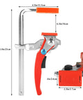 Two Pack Ratcheting Table Clamps With Quick Bar For Easy Grip, 0 To 6 Inch Clamping Range, Beefy Heavy Duty F Clamp For MFT Tables