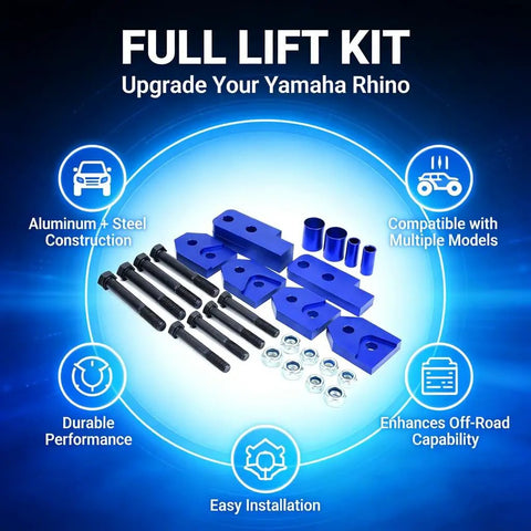 2 Inch ATV Lift Kit For 450 660 700 With Blue Aluminum And Steel Construction CNC Machined Aircraft Grade Strength