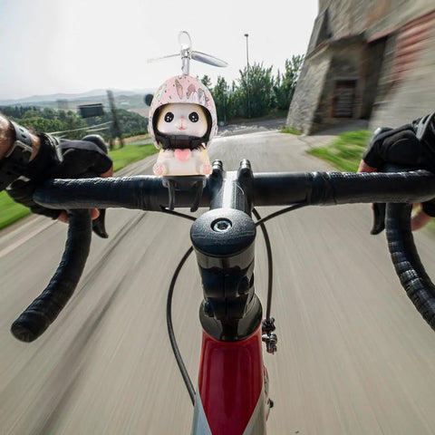 Totally Cool Cat Bike Helmet Decor for Bikes and Cars Made of Lightweight Resin with propeller helmet on bike handlebar