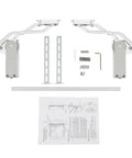 Soft-Close Hydraulic Cabinet Door Hinges With Adjustable Dampers, Ultra Quiet No Slam Design components laid out with instructions