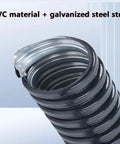 Heavy Duty Flexible PVC Coated Steel Conduit 19Mm 20Mm Corrugated Electrical Tubing close-up showing PVC material and galvanized steel strip.