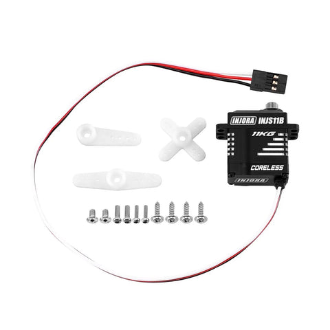 11Kg Torque Coreless Servo With Mount And Horn For 1 To 24 Scale RC Cars SCX24 AX24, Built Tough And Water Resistant O Ring Seal, CNC