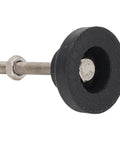 Heavy Duty Swivel Leveling Mounts With Tough Adjustable Furniture Feet Bringing Rock Solid Stability And Knocked Out Wobble Featuring Round M8 Base Durable Alloy Steel Nylon Rubber Design Perfect For Tables Chairs And Shelving Includes Two Piece Set close-up of adjustable foot with threaded rod and rubber base