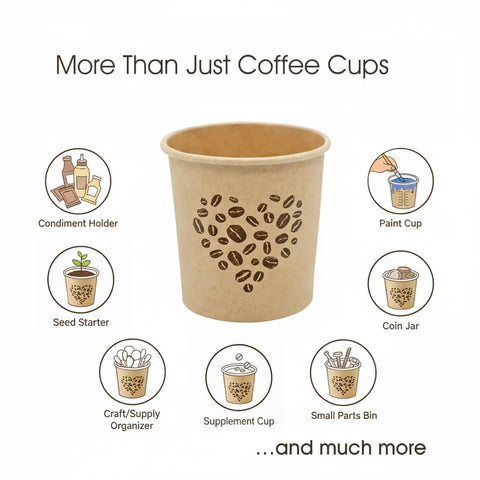 4 Oz Espresso Cups 100 Pack Kraft Disposable Paper Cups For Home Office Or Party featuring versatile uses beyond coffee