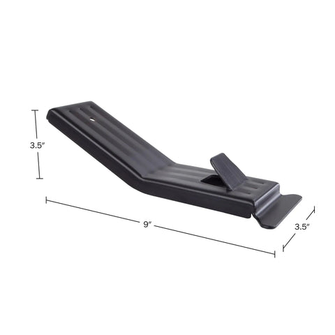 Rock Solid Drywall Foot Lifter For Standard Sheetrock Panels pocket sized mini raising tool, 9x3.5 inches, durable black material, side view.