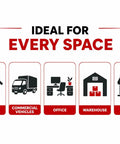 Ideal for every space representation featuring home, commercial vehicles, office, warehouse, and store.