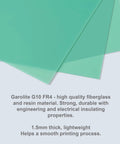 Three Pack Garolite G10 FR4 Build Surface Sheets For 3D Printers, 235x235mm Each, 1.5mm Thick, jade green, flat view