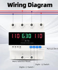 63A 2P Dual Power Automatic Transfer Switch For Generator And Backup Power With LED Display 110V 50 Hz And 60 Hz Adjustable Auto Manual Switching For Reliable Power Transfer wiring diagram