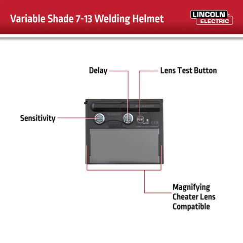 No Rules No Limits Auto Darkening Welding Helmet With Grind Mode And Shade 7 To 13 control panel close-up