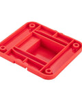 Red plastic wall mount tool hanger base for Craftsman 20V drills, part of 5 pack tool holder organizer for workshop garage van and under shelf.