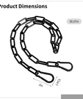 Two Pack 39 Inch Stainless Steel Yoga Hammock Chains, Heavy Duty 660 Lb Capacity, 3 Mm Thick Black Chains With 5 By 2.5 Cm Hooks