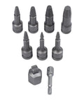 Top Shelf Broken Screw Extractor Set With Hex Socket Removal Tools For Stripped Bolts And Damaged Fasteners Perfect Auto Repair Kit In Metal Case Tough As Nails, 7 steel extractors and adapter
