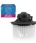 Front HVAC Blower Motor Compatible With Chevy Tahoe Silverado Avalanche Suburban 2007 2008 2009 2010 2011 2012 2013 2014 For GMC Yukon Sierra Cadillac Escalade Without Resistor 22741027, showing motor and box