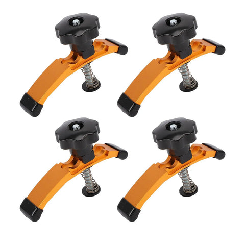 Heavy Duty T Track Hold Down Clamps With Rubber Pads For Woodworking Jobs And CNC Router Projects Includes Four Adjustable Press Plate Clamps