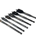 Heavy Duty Spade Drill Bit Set Six Ball Groove Shanks For Quick Bit Changes Heat Treated Shanks For Bend And Break Resistance