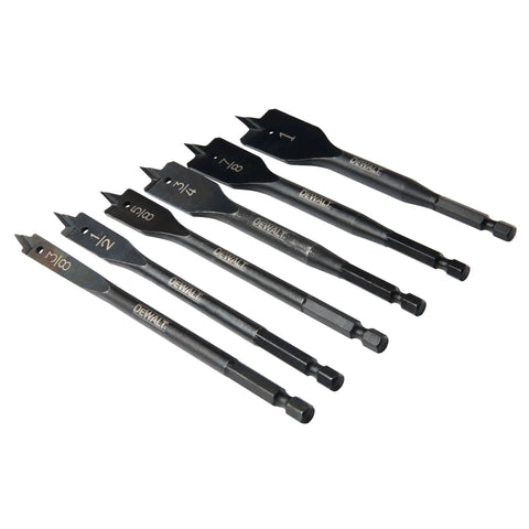 Heavy Duty Spade Drill Bit Set Six Ball Groove Shanks For Quick Bit Changes Heat Treated Shanks For Bend And Break Resistance