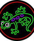 Led Neon Sign 26 By 26 Inches With Dimmer Black Square Cut Acrylic Backing Premium Indoor Light Fixture For Club Home Decor Events Workshops Storefront For A Lit Vibe featuring a neon lizard design on black background.