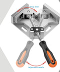 Beefy Right Angle Woodworking Clamp for Jigs and Cabinet Frames 90 Degree Corner Clamp with adjustable handle and swing head.