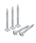 8 X 1-1/2 Inch Pocket Hole Screws 100 Pack Square Drive Self Tapping Wood Screws Off White Finish for Cabinetry and Furniture Projects Durable Steel Heavy Duty