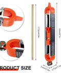 Killer Precision Metal Contour Gauge Scribe Tool With A Tight Lock Mechanism And Twin Pencils For Dead Fast Tracing Of Irregular Outlines On Woodwork and Tiling Projects, with measurements.