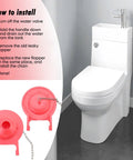 Installation guide for Durable 3 Inch Toilet Flapper Replacement Compatible With TOTO G Max And Thu Models, showing steps and flapper.