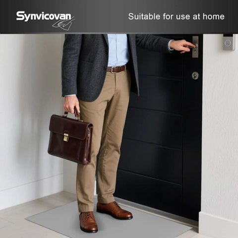 Heavy Duty Sticky Floor Roll Tape Picks Up Pet Hair And Grime Fast Perfect For Main Doors And Workshops at entryway with a man.