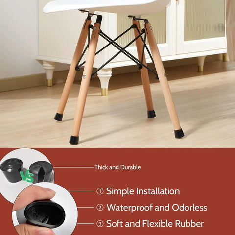 Heavy Duty One Inch Rubber Chair Leg Caps With Total Game Changer Floor Protectors For Dining Table Furniture 16 Pack on chair legs.