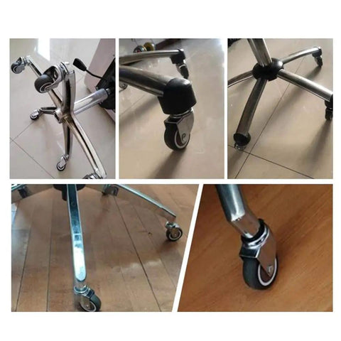 Heavy Duty Swivel Rubber Caster Wheels Dead Quiet Furniture Roller Replacement Set Of Five M11 Threaded Stem on office chair base