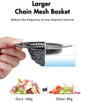 Zero Hassle Kitchen Sink Drain Strainer Featuring A Patent Flip Bottom Design And Sleek Black Chain Mesh Basket comparison with larger capacity