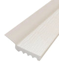 Garage Door Weatherstrip Seal Dual Vinyl 7 Feet Top And Sides White for all door types, textured white surface, side view