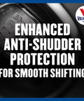 Image of gear shift with overlay text highlighting DEX MERC ATF Automatic Transmission Fluid 1 Quart Case Of 6, anti-shudder protection.