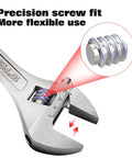Topro 8 Inch Adjustable Wrench Pro Cr V Forged With Anti Slip Grip Crescent Style hand tool showing smooth worm gear