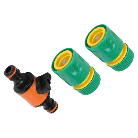3 Pcs Heavy Duty Garden Hose Quick Connectors And Ball Valve Repair Kit With Brass Nipples For Fast Hose Fixing And Leak Proof Water Flow Control System, green and black connectors