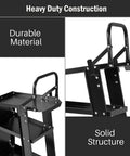 Close-up of durable steel frame on 3 Tier Welding Cart With 360 Degree Swivel Wheels For MIG TIG Plasma Cutter Welder Kit.