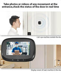 Smart Video Doorbell Camera With 4.3 Inch Display, WiFi Door Peephole Monitor showing delivery person on screen, Tuya App Connected
