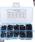 180 Piece Nylon Thread Spacers Kit For PC Boards And DIY Electronics, Hex Standoff Spacers, Durable Anticorrosive Nylon, Portable Plastic Box, Great For Prototyping And Computer Builds, open organizer with black M3 standoff spacers