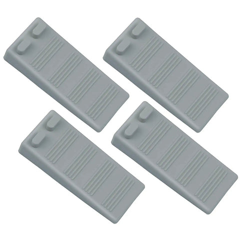4-pack gray Slim Door Stopper Wedge for Bottom of Door Non Scratch Rubber Holder Stackable Slip Resistant Flexible Floor Protector