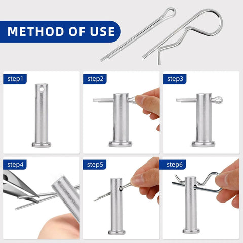 Stainless Steel Cotter Pin Kit With 295 Pieces Including 13 Sizes Of R Clip Pins Pro Grade Spring Fasteners usage guide