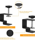 Adjustable Drawer Front Installation Clamps Kit With Rock Solid Bow Construction Dead Simple No Sweat Quick Fit Cabinet Hardware Jig C Clamps For Woodworking Easy Mounting Tool Two Black Pieces, showing detailed clamp adjustment features.
