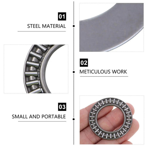Sick 10 Pc Thrust Needle Roller Bearings Plus Flat Metal Axial Bearings For High Accuracy Power Transmission On Milling Machines And Lathes Handling Heavy Duty Gear Handles Pressure Perfectly And Looks Legit And Saves Cash On Cheap Fixes Later. steel thrust needle roller bearing in hand