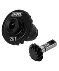 Steel Alloy Helical Axle Overdrive Gear Set For 1 By 18 RC Crawlers Compatible With Redcat Ascent 18 Series showing 20T 12T gears