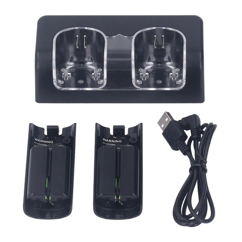4 In 1 Remote Controller Charging Station Dual Remote Charger Dock With Built In 2800mAh Lithium Batteries, USB cable included.
