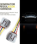 Heavy Duty Two Pack Alternator Regulator Harness With Three Wire Pigtail Plug And Insulated Automotive Wiring Connector for Universal use.