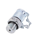 Hydraulic test connector G3/8, chrome-plated steel with knurled body and safety chain