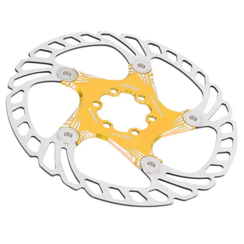 Straight Fire Mountain Bike Disc Brake Pads 180Mm Five Nail Design hydraulic mechanical compatible yellow aluminum rotor for maximum grip.