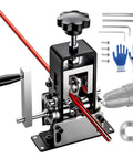 Drill Powered Wire Stripper Machine for Scrap Copper Cable 0.06 to 1 Inch Range with Easy Crank or Drill Attachment, tools, gloves