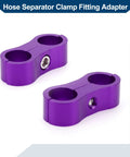 Workhorse An6 Hose Separator Clamps Split Dual Fuel Lines Rock Solid Pipe Divider Adapter Coolant Tubing Organizer 14mm Purple hose fittings