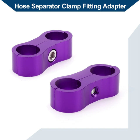 Workhorse An6 Hose Separator Clamps Split Dual Fuel Lines Rock Solid Pipe Divider Adapter Coolant Tubing Organizer 14mm Purple hose fittings