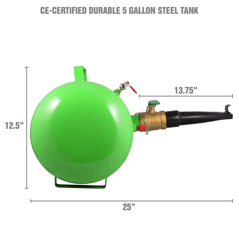 5 Gallon Tire Bead Seater And Bead Blaster For 4 To 24.5 Inch Tires 150 PSI Capacity CE Certified Steel Tank side view